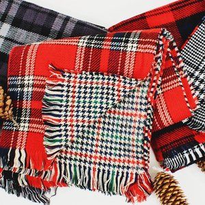 New Double Sided Soft & Cozy Blanket Plaid Scarf (2 in 1) :-)